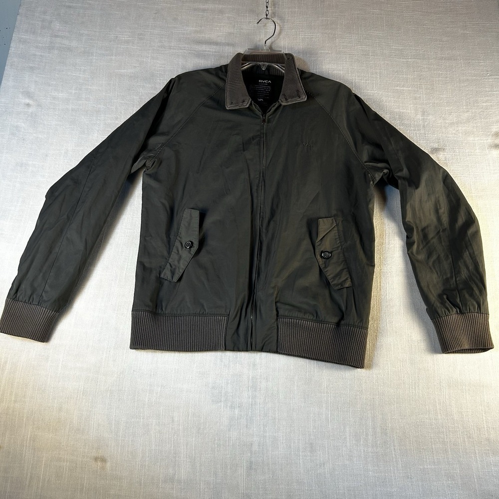 RVCA Lite weight‎ Green Jacket Size S  Mock Collar, Pockets Full Zipper
